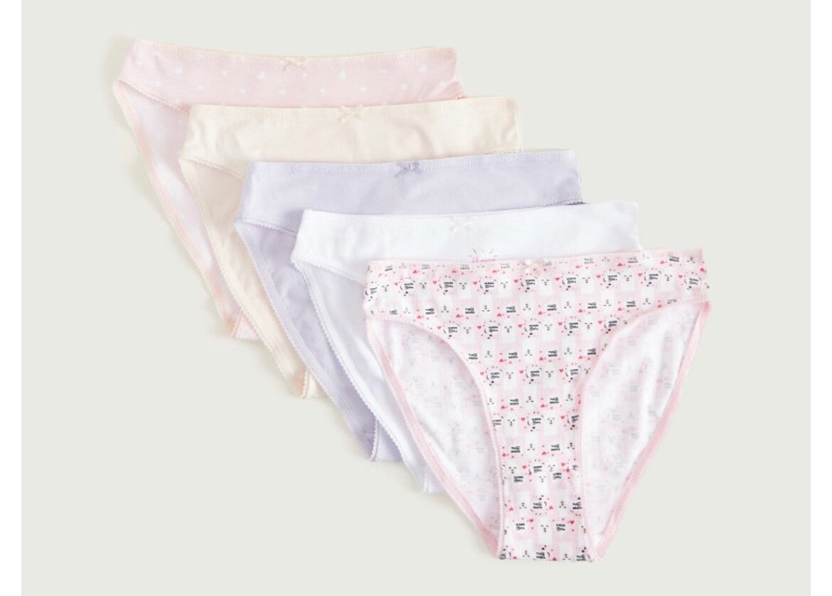 Bunny Print Bikini Briefs - Pack of 5