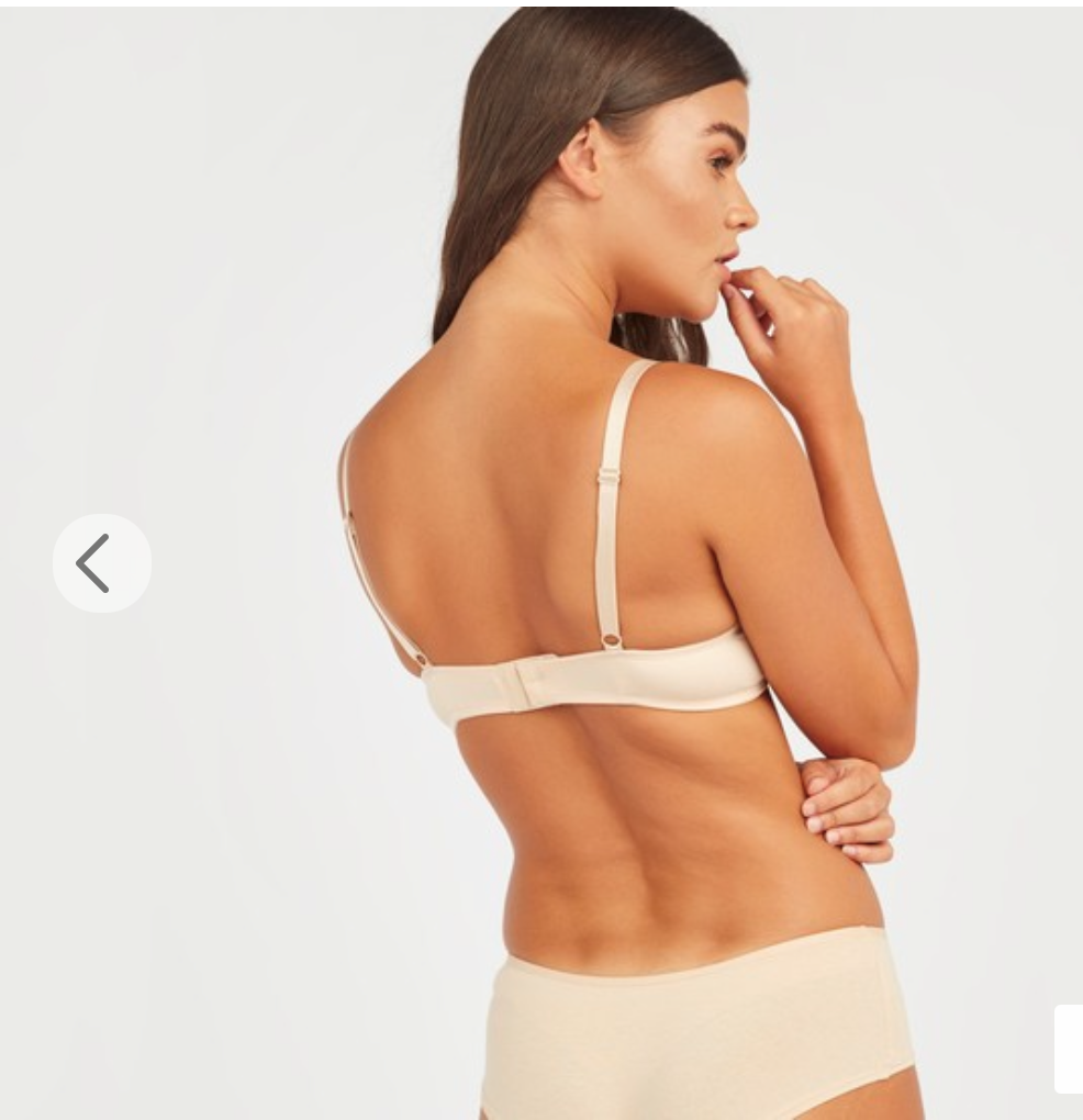Nude Solid Padded Bra with Hook and Eye Closure