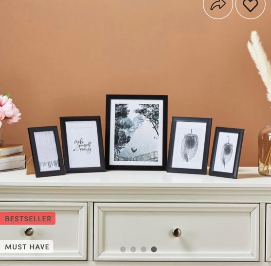 Set of 5 frames by Home centre UAE