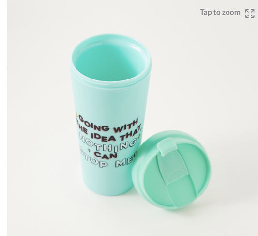 Slogan Print Round Coffee Tumbler
