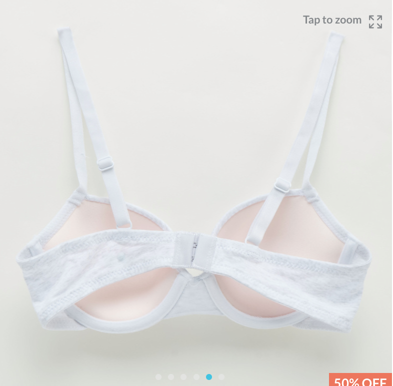 T-Shirt Bra (White and Light Grey) - Pack of 2