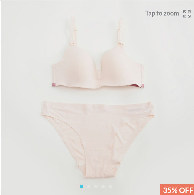 Nude Non Wired Bra & Matching Panties - Set of 2