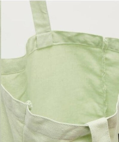 Text Print Tote Bag with Handles