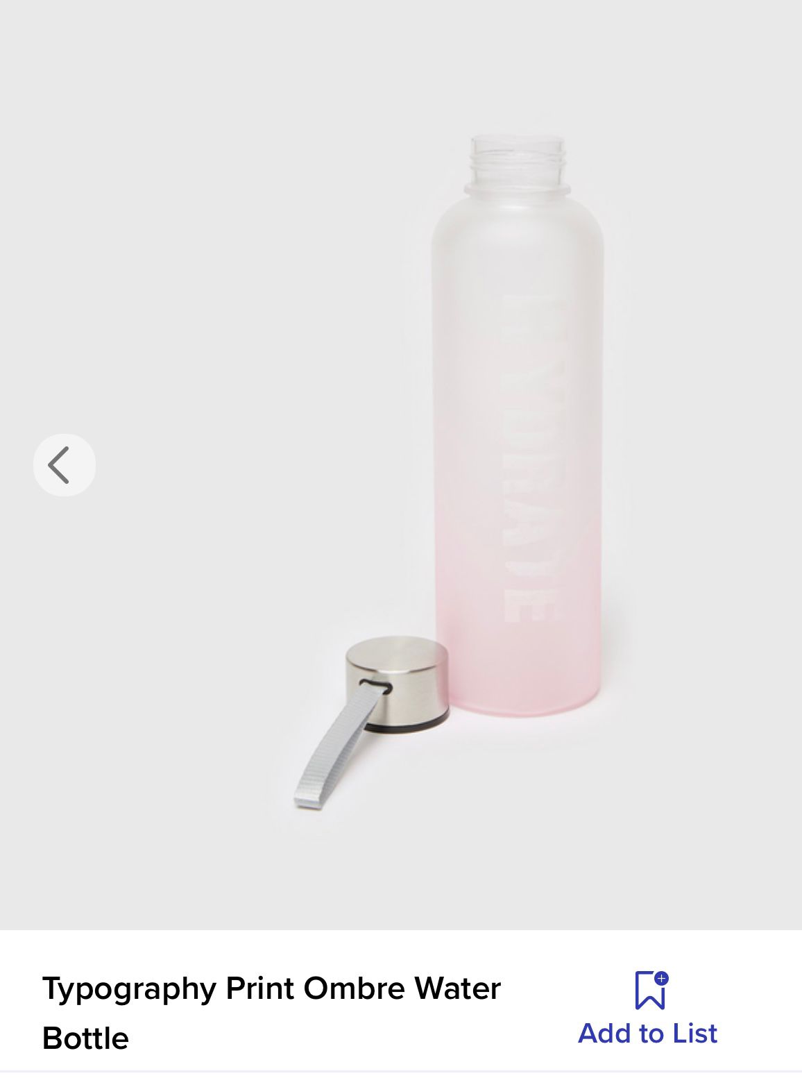 Text Print BPA Free Bottle in Pink Colour - 750ml